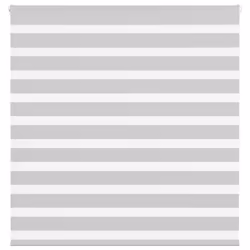 vidaXL Zebra Blind Light Grey 140x150 cm Fabric Width 135.9 cm Polyester