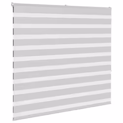 vidaXL Zebra Blind Light Grey 155x150 cm Fabric Width 150.9 cm Polyester