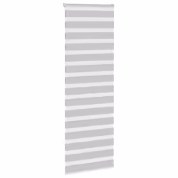 vidaXL Zebra Blind Dark Grey 60x230 cm Fabric Width 55.9 cm Polyester - light grey, 70 x 200 cm - Additional view 2