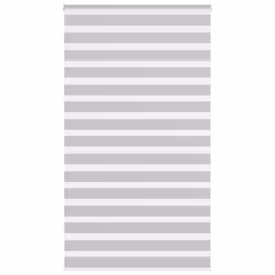 vidaXL Zebra Blind Light Grey 130x200 cm Fabric Width 125.9 cm Polyester