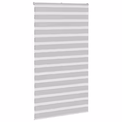 vidaXL Zebra Blind Light Grey 130x200 cm Fabric Width 125.9 cm Polyester