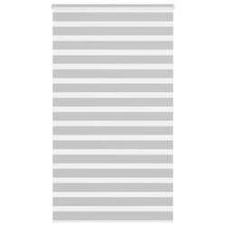 vidaXL Zebra Blind Light Grey 135x200 cm Fabric Width 130.9 cm Polyester