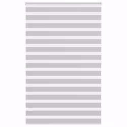 vidaXL Zebra Blind Light Grey 145x200 cm Fabric Width 140.9 cm Polyester