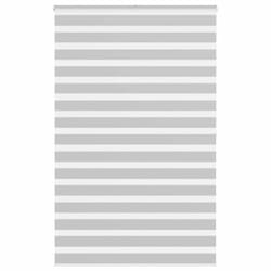 vidaXL Zebra Blind Light Grey 145x200 cm Fabric Width 140.9 cm Polyester