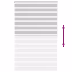 vidaXL Zebra Blind Light Grey 145x200 cm Fabric Width 140.9 cm Polyester - Additional view 4