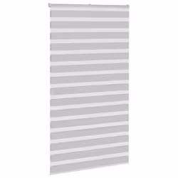 vidaXL Zebra Blind Light Grey 130x230 cm Fabric Width 125.9 cm Polyester