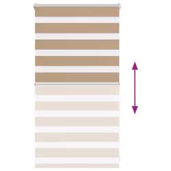 vidaXL Zebra Blind Fabric Polyester - sand brown, 85 x 100 cm - Additional view 3