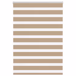 vidaXL Zebra Blind Black 105x100 cm Fabric Width 100.9 cm Polyester - sand brown, 95 x 100 cm