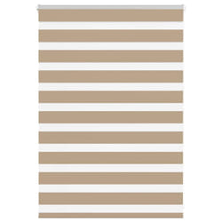 vidaXL Zebra Blind Black 105x100 cm Fabric Width 100.9 cm Polyester - sand brown, 95 x 100 cm
