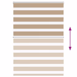 vidaXL Zebra Blind Black 105x100 cm Fabric Width 100.9 cm Polyester - sand brown, 95 x 100 cm - Additional view 4