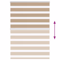vidaXL Zebra Blind Black 105x100 cm Fabric Width 100.9 cm Polyester - sand brown, 100 x 100 cm - Additional view 4