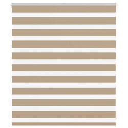 vidaXL Zebra Blind Fabric Polyester - sand brown, 120 x 100 cm