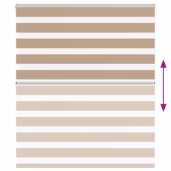 vidaXL Zebra Blind Fabric Polyester - sand brown, 125 x 100 cm - Additional view 4