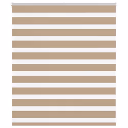 vidaXL Zebra Blind Sand Brown 130x100 cm Fabric Width 125.9 cm Polyester