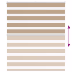 vidaXL Zebra Blind Sand Brown 135x100 cm Fabric Width 130.9 cm Polyester - Additional view 4