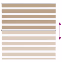 vidaXL Zebra Blind Sand Brown 145x100 cm Fabric Width 140.9 cm Polyester - Additional view 4