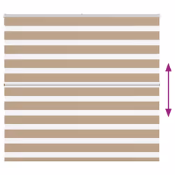 vidaXL Zebra Blind Sand Brown 155x100 cm Fabric Width 150.9 cm Polyester - Additional view 4