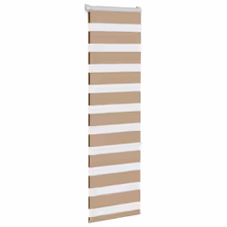 vidaXL Zebra Blind Dark Grey 45x230 cm Fabric Width 40.9 cm Polyester - sand brown, 50 x 150 cm - Additional view 2