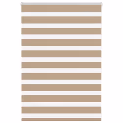 vidaXL Zebra Blind Black 105x100 cm Fabric Width 100.9 cm Polyester - sand brown, 95 x 150 cm