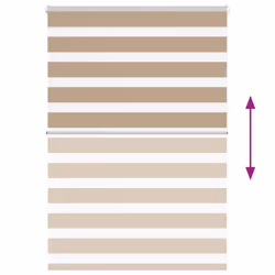 vidaXL Zebra Blind Black 105x100 cm Fabric Width 100.9 cm Polyester - sand brown, 95 x 150 cm - Additional view 4