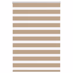 vidaXL Zebra Blind Black 105x100 cm Fabric Width 100.9 cm Polyester - sand brown, 105 x 150 cm