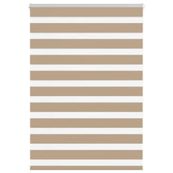 vidaXL Zebra Blind Black 105x100 cm Fabric Width 100.9 cm Polyester - sand brown, 105 x 150 cm