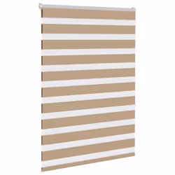 vidaXL Zebra Blind Black 105x100 cm Fabric Width 100.9 cm Polyester - sand brown, 105 x 150 cm