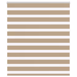 vidaXL Zebra Blind Fabric Polyester - sand brown, 125 x 150 cm