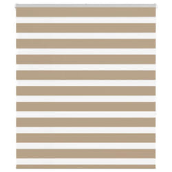vidaXL Zebra Blind Fabric Polyester - sand brown, 125 x 150 cm