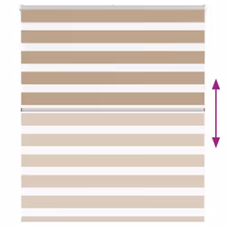 vidaXL Zebra Blind Fabric Polyester - sand brown, 125 x 150 cm - Additional view 4