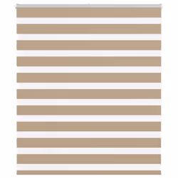 vidaXL Zebra Blind Sand Brown 135x150 cm Fabric Width 130.9 cm Polyester