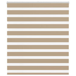 vidaXL Zebra Blind Sand Brown 135x150 cm Fabric Width 130.9 cm Polyester