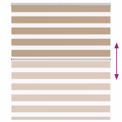 vidaXL Zebra Blind Sand Brown 135x150 cm Fabric Width 130.9 cm Polyester - Additional view 4
