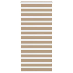 vidaXL Zebra Blind Black 105x100 cm Fabric Width 100.9 cm Polyester - sand brown, 95 x 200 cm