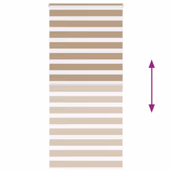 vidaXL Zebra Blind Black 105x100 cm Fabric Width 100.9 cm Polyester - sand brown, 95 x 200 cm - Additional view 4