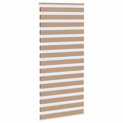 vidaXL Zebra Blind Fabric Polyester - sand brown, 110 x 230 cm