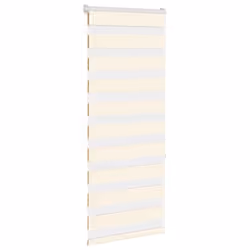 vidaXL Zebra Blind Dark Grey 45x230 cm Fabric Width 40.9 cm Polyester - marble beige, 55 x 150 cm