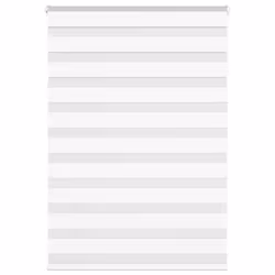 vidaXL Zebra Blind Fabric Polyester - white, 110 x 100 cm