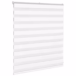 vidaXL Zebra Blind White 130x100 cm Fabric Width 125.9 cm Polyester