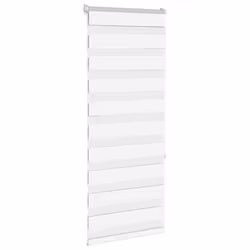 vidaXL Zebra Blind Dark Grey 45x230 cm Fabric Width 40.9 cm Polyester - white, 55 x 150 cm - Additional view 2
