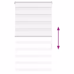 vidaXL Zebra Blind Dark Grey 60x230 cm Fabric Width 55.9 cm Polyester - white, 70 x 150 cm - Additional view 4