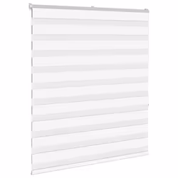 vidaXL Zebra Blind White 130x150 cm Fabric Width 125.9 cm Polyester