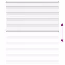 vidaXL Zebra Blind White 130x150 cm Fabric Width 125.9 cm Polyester - Additional view 4