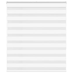 vidaXL Zebra Blind White 135x150 cm Fabric Width 130.9 cm Polyester