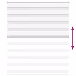 vidaXL Zebra Blind White 135x150 cm Fabric Width 130.9 cm Polyester - Additional view 4