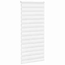 vidaXL Zebra Blind Black 105x100 cm Fabric Width 100.9 cm Polyester - white, 105 x 200 cm