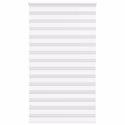 vidaXL Zebra Blind White 130x200 cm Fabric Width 125.9 cm Polyester