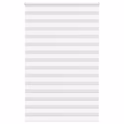 vidaXL Zebra Blind White 140x200 cm Fabric Width 135.9 cm Polyester