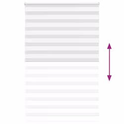 vidaXL Zebra Blind White 140x200 cm Fabric Width 135.9 cm Polyester - Additional view 4