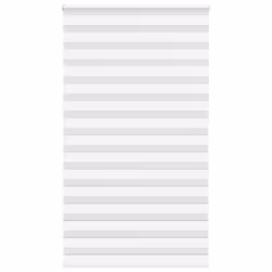 vidaXL Zebra Blind White 125x230 cm Fabric Width 120.9 cm Polyester